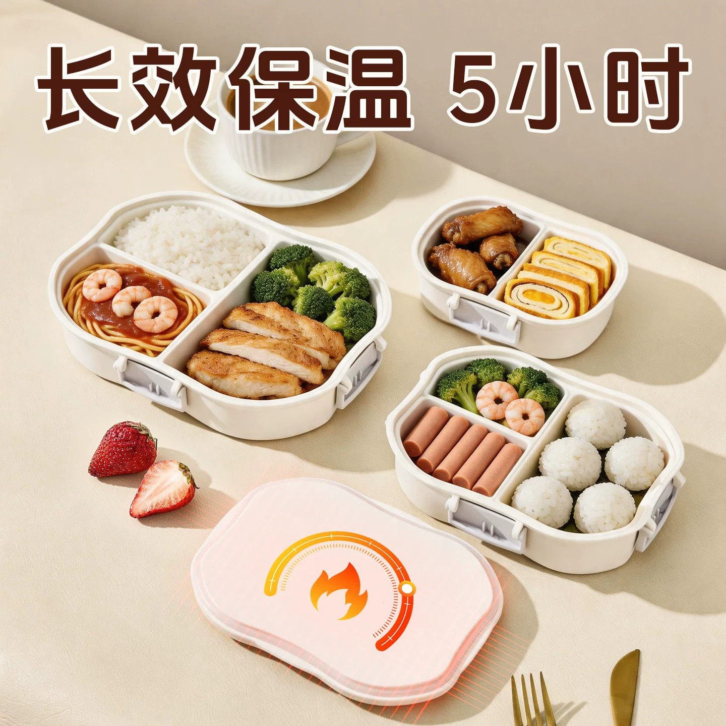 长效保温分格饭盒微波加热防漏
