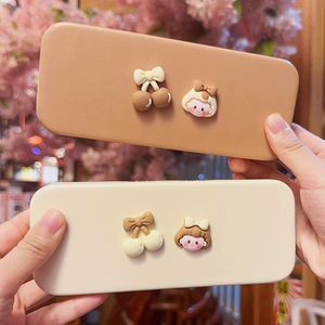 樱桃贴片眼镜盒男女小学生便携卡通款近视镜收纳盒小清新防压防摔