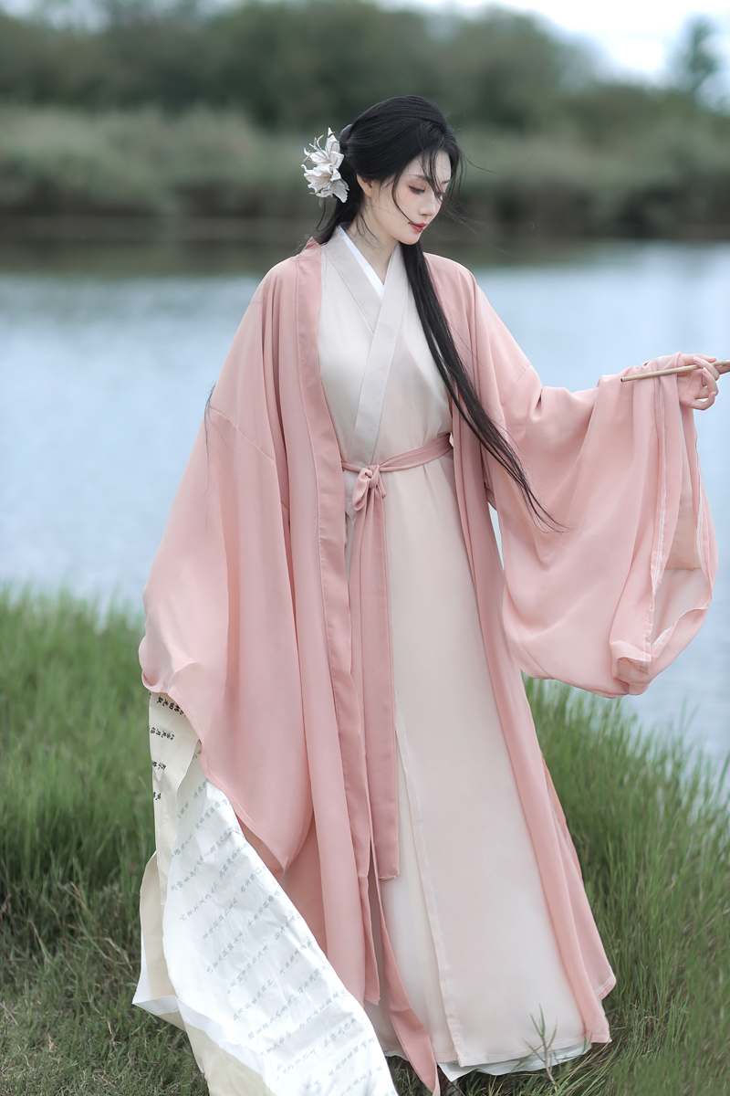 神明少女汉服新款魏晋广袖直裾古装仙气飘逸古风连衣裙中国风套装