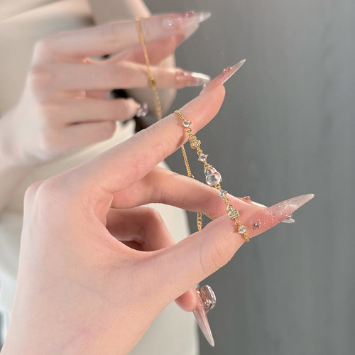水沫玉葫芦叠戴轻奢小众纯银手链