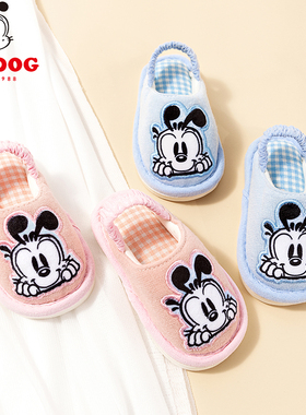 巴布豆儿童布拖鞋女宝春秋室内冬软底幼儿小孩男2岁3男童防滑棉拖