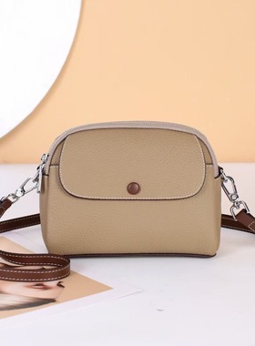 TOGO纹头层牛皮女包2025新款真皮时尚包包简约百搭单肩斜挎包9239