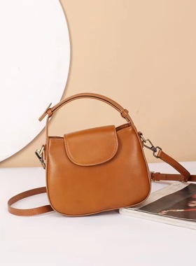 头层植鞣皮斜挎手提包包女2025新款真皮女包休闲百搭单肩包88802