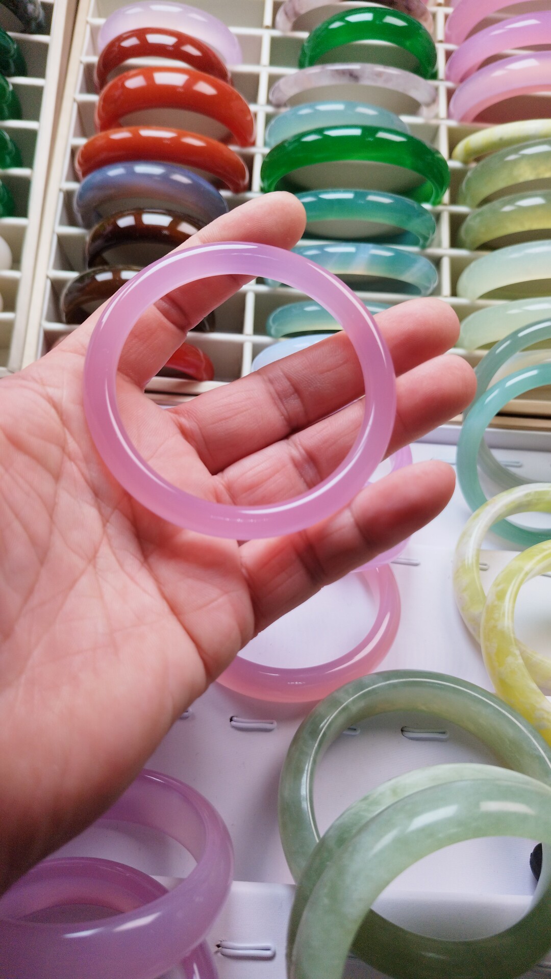 天然正品西安芙蓉玉手镯细圆条冰手镯