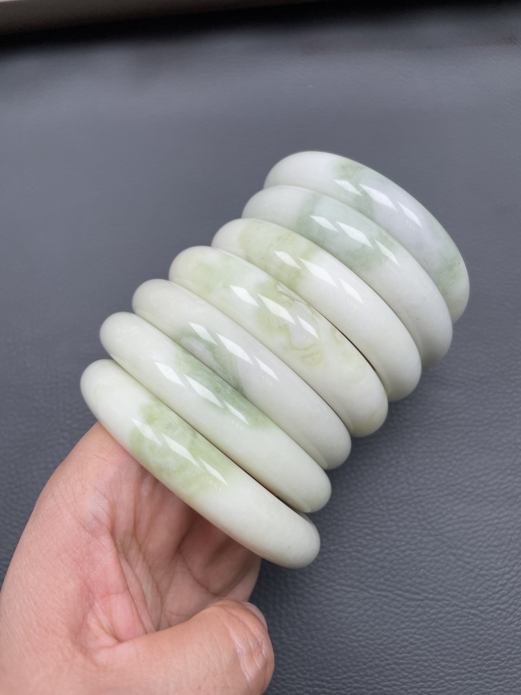 陕西西安蓝田玉手镯  天然正品老坑料子蓝田玉老翠手镯