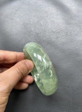 54内径天然正品陕西西安蓝田蛇纹石玉手镯 老坑蓝田玉姜花玉镯子