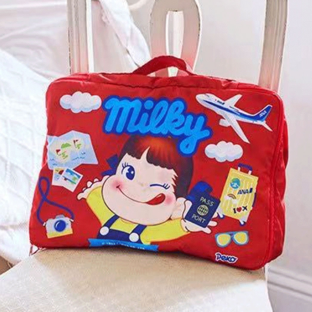 日系可爱牛奶妹行李箱分装收纳包双层大容量可折叠手提收纳袋礼物,收纳整理,其他收纳袋,淘宝优惠券,粉丝福利购,淘宝优惠卷