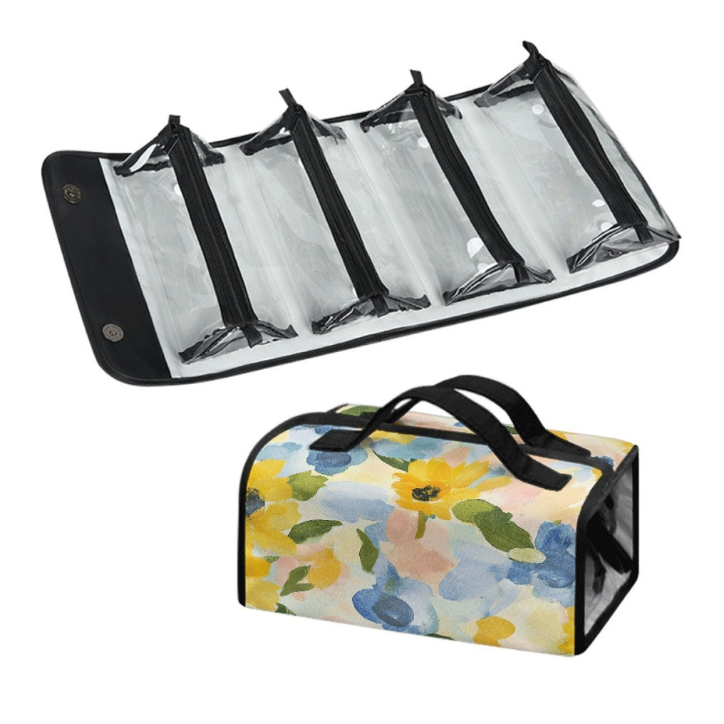 跨境新款四合一女性化妆包多功能大容量收纳包旅行便携涤纶手提袋