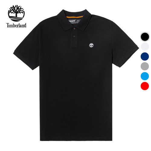美国TIMBERLAND添柏岚/天木兰男休闲短袖POLO衫纯色纯棉翻领T恤