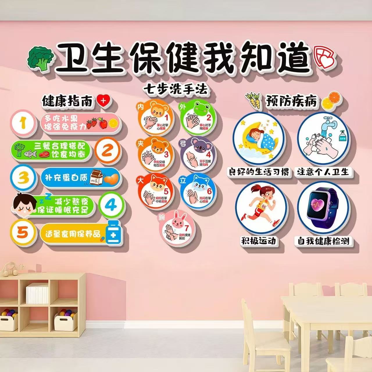 幼儿园墙面装饰交通安全则教育食软装墙贴
