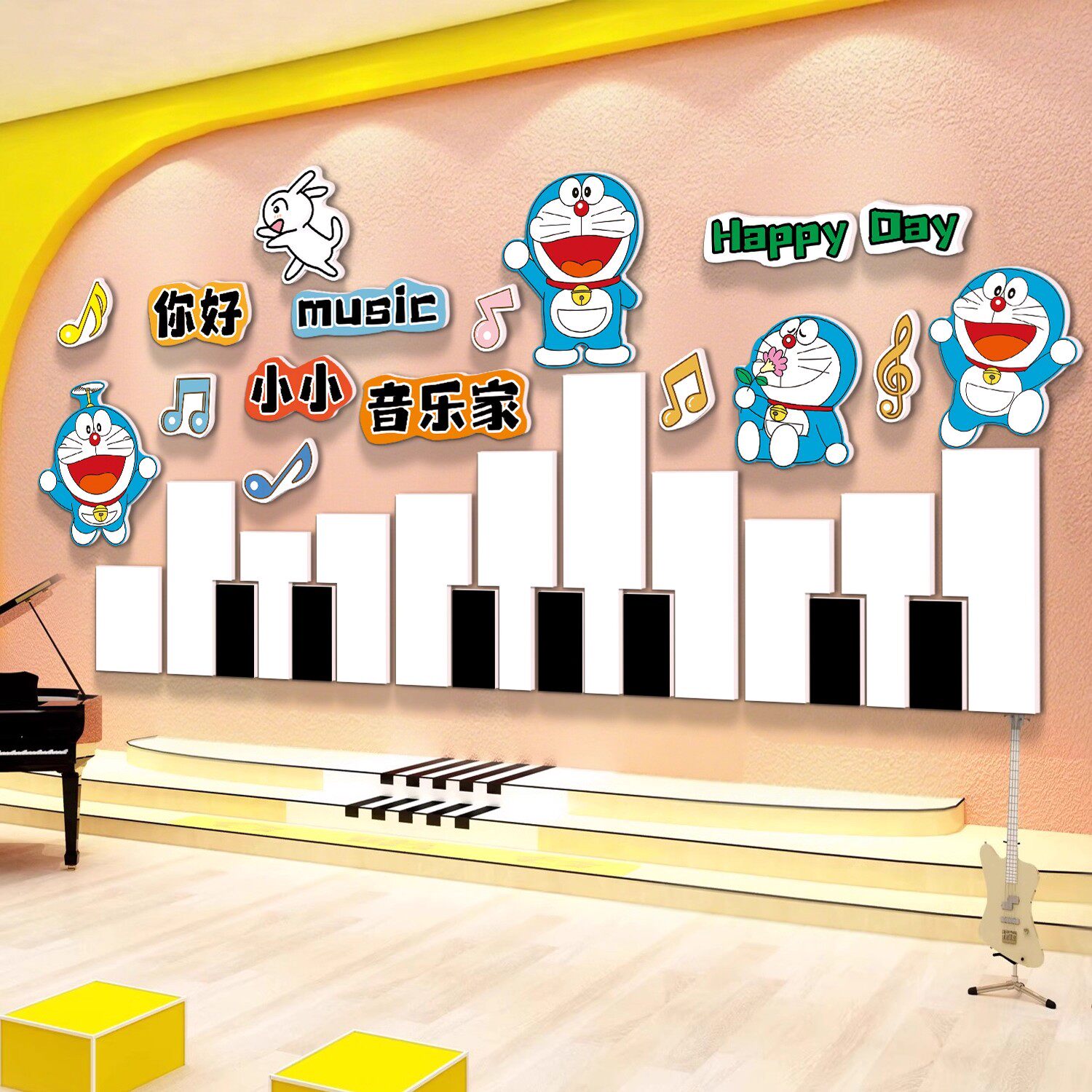 音乐会区工作教室氛围布置装饰画墙面钢琴房间琴行文化幼儿园主题
