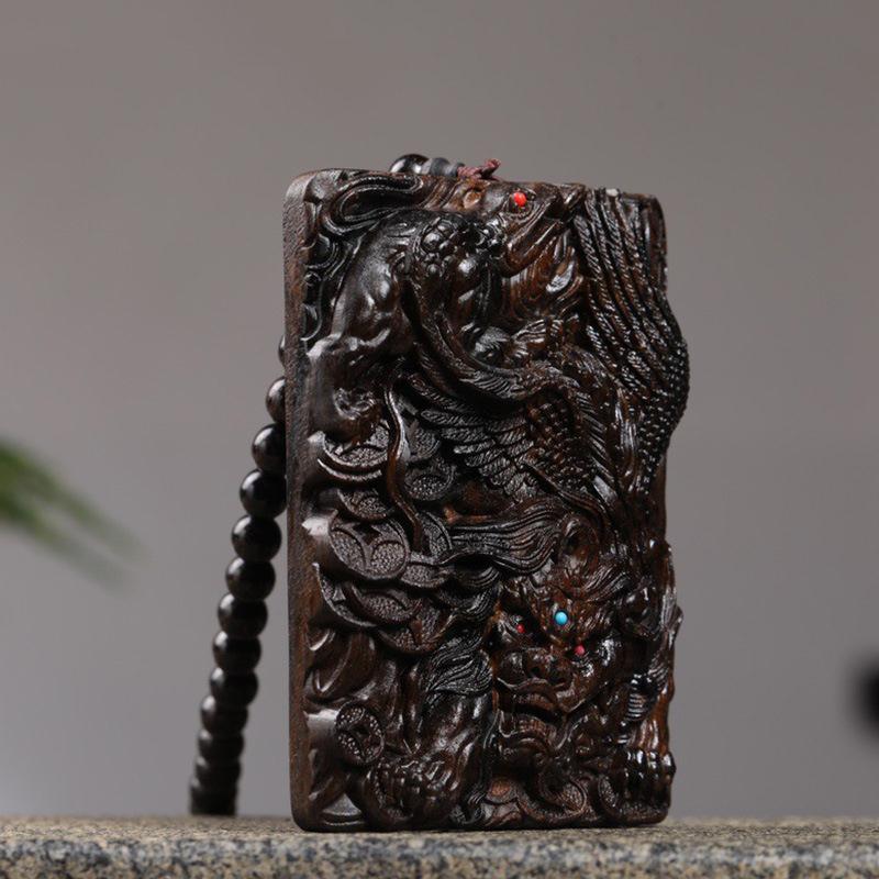 小叶紫檀招财金蟾貔貅男士文玩手把件天然沉香木雕吊坠工艺品