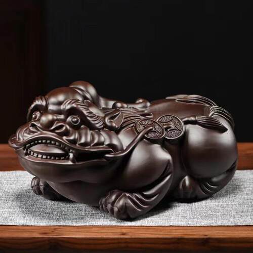 黑檀木貔貅摆件金钱龟雕刻文玩手把件家居木质装饰摆件礼品