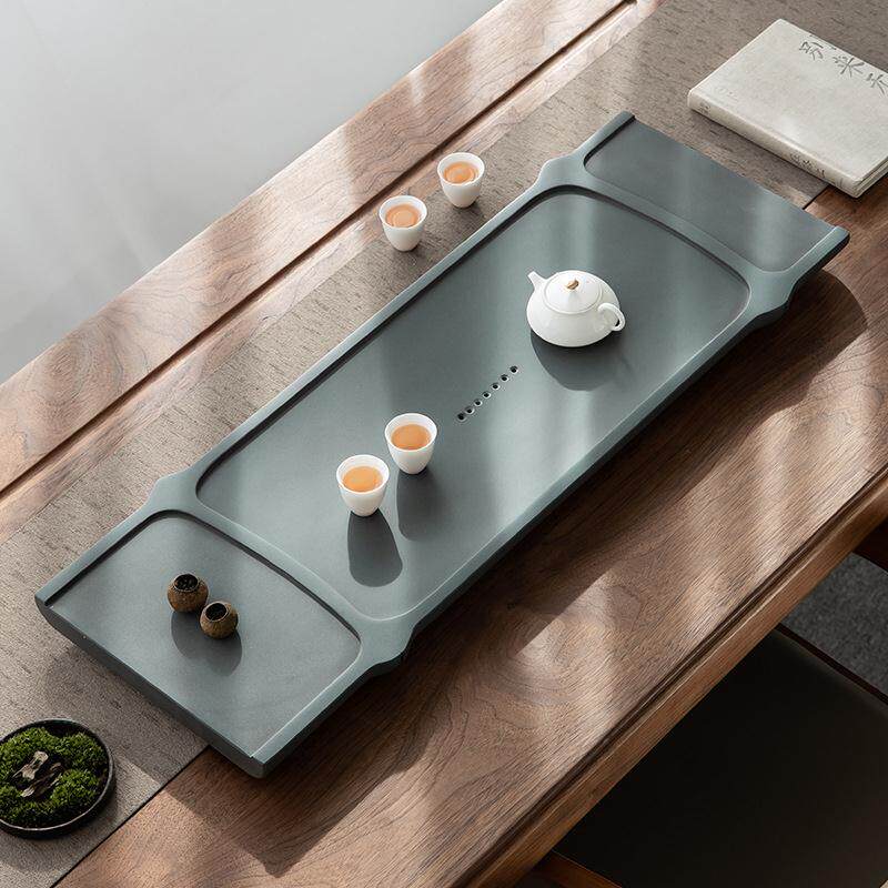 绿松石茶盘天然家用简约石头茶具托盘整块原石排水茶海干泡台定制