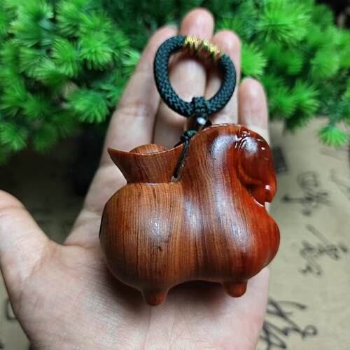 陈化崖柏木雕唐马文玩手把件生肖马到成功马上有钱家居桌面小摆件