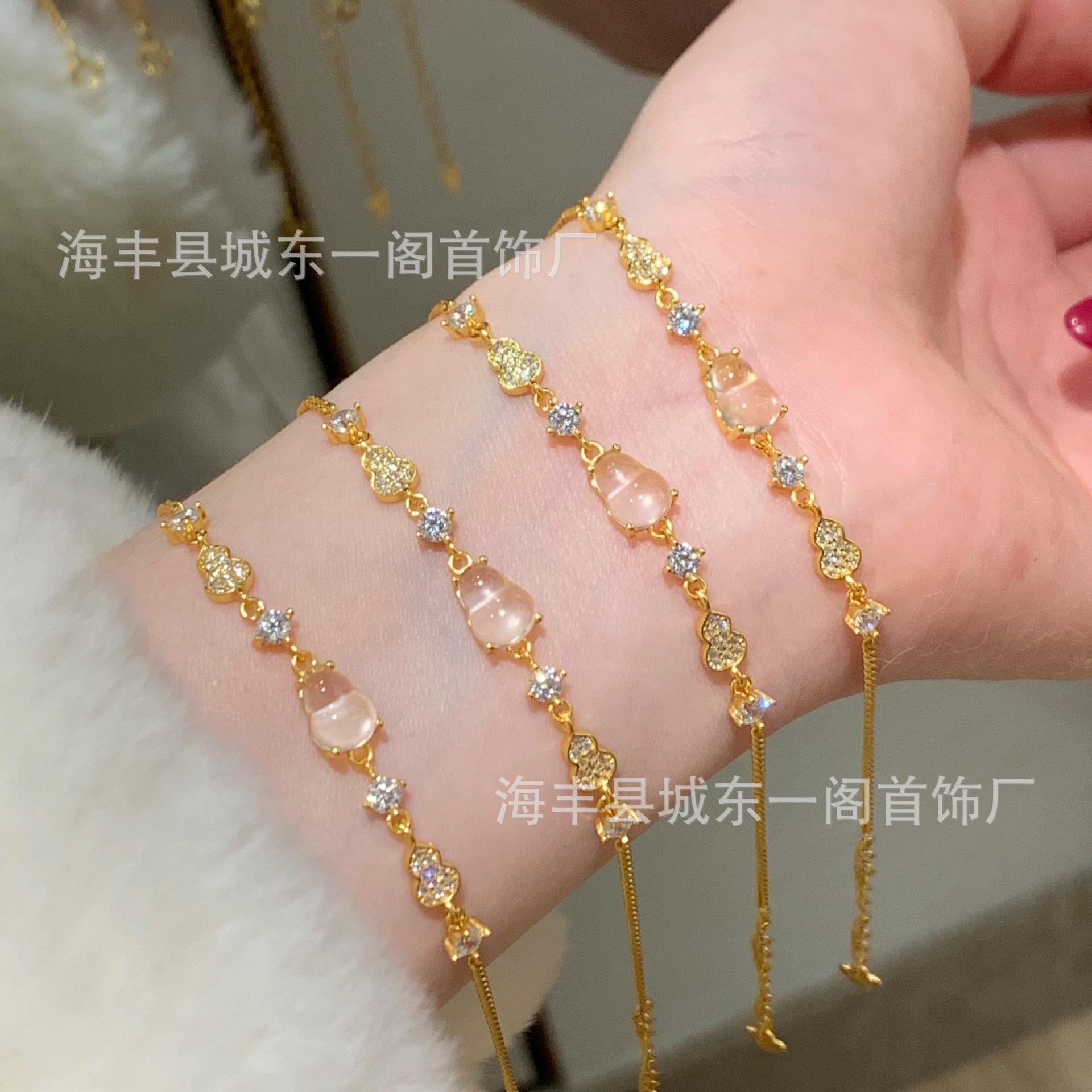厂家小红署爆款天然水沫玉葫芦手链s925银镶嵌小众小清新高级
