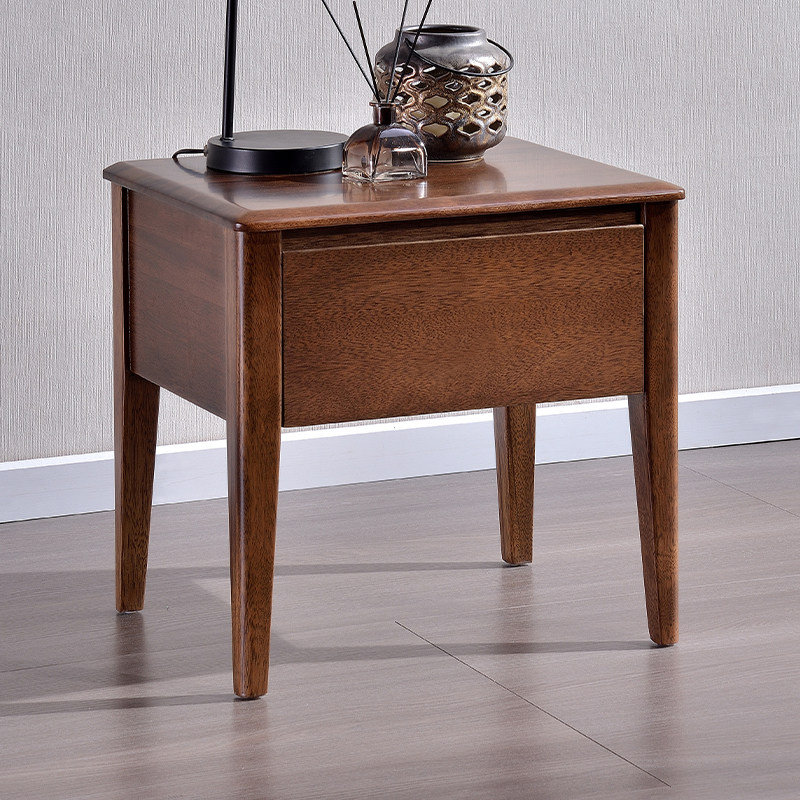 全实木床头柜胡桃木简约现代卧室家具收纳储物边柜