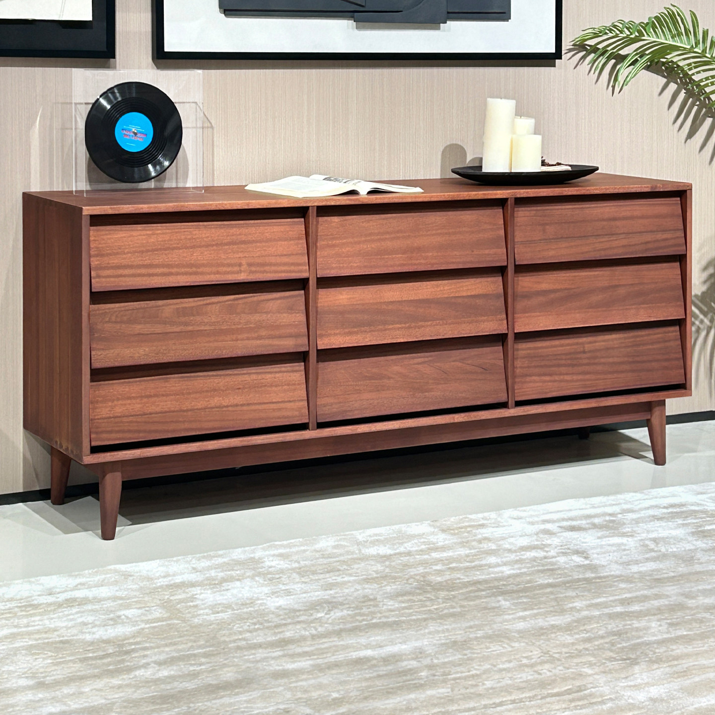 全实木九斗柜现代简约卧室客厅多层抽屉柜子床尾收纳柜靠墙斗橱