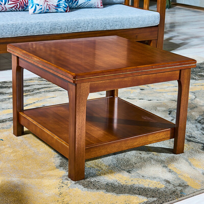 全实木角几胡桃木现代中式方几客厅家用简易方形小桌子沙发边几