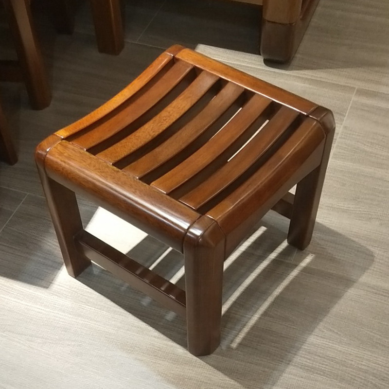 胡桃木小凳子矮凳全实木茶几凳现代中式客厅方凳大人坐家用换鞋凳