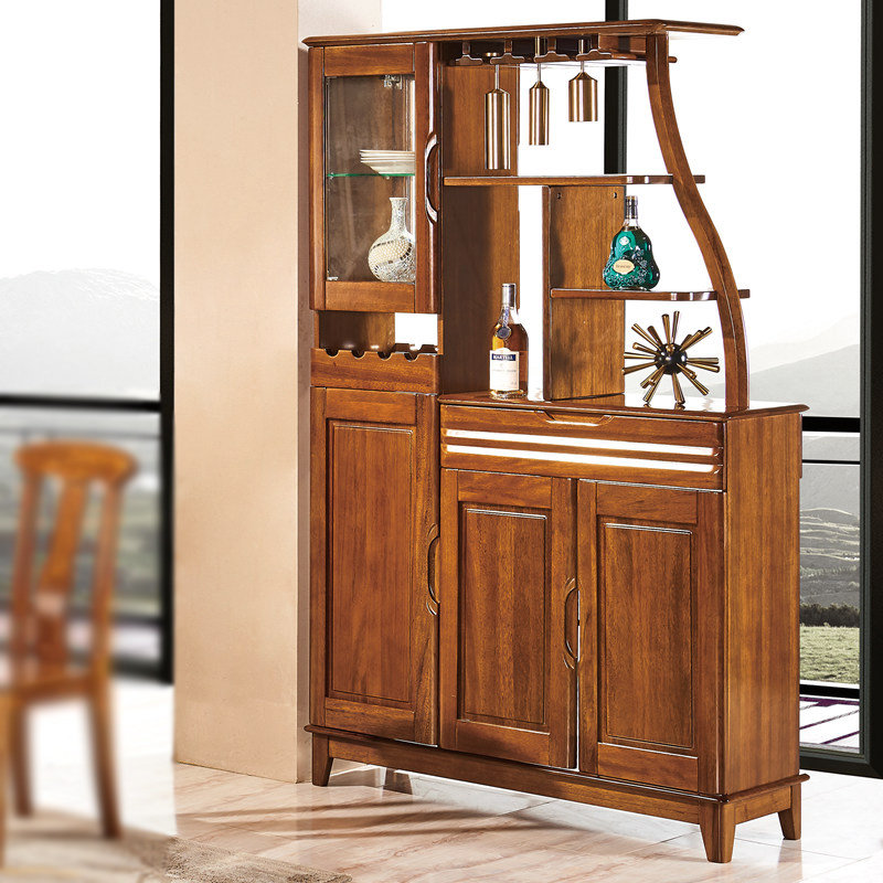 全实木玄关柜客厅隔断现代中式门厅高档酒柜屏风双面胡桃木间厅柜