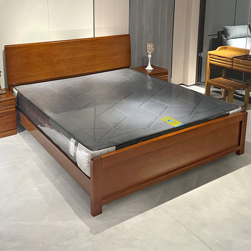 全实木床1.8主卧胡桃木1米5双人床简约中式卧室1.2m单人床小
