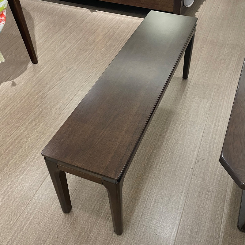 全实木长条凳胡桃木长凳子现代简约卧室床尾凳家用黑胡桃色长板凳