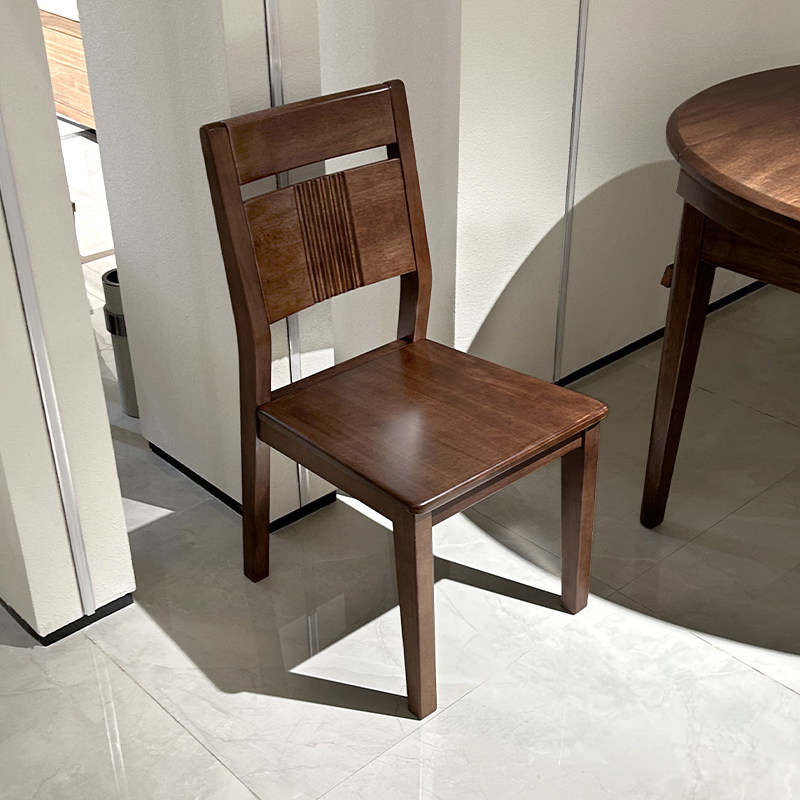 胡桃木餐椅家用现代凳子靠背椅休闲加厚木质整装中式全实木椅子
