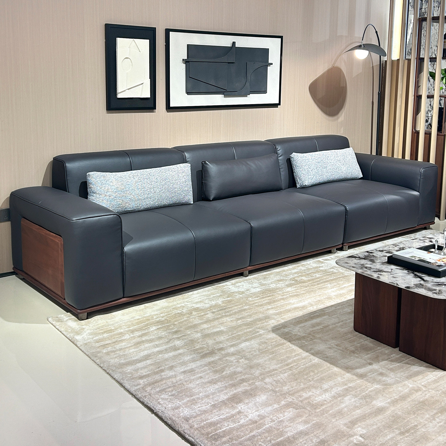 真皮实木沙发简约现代客厅家用直排三四人位意式轻奢2026新款