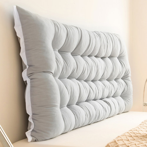 银灰简约床头靠垫ins风床上靠枕轻奢风双人大靠背卧室榻榻米软包