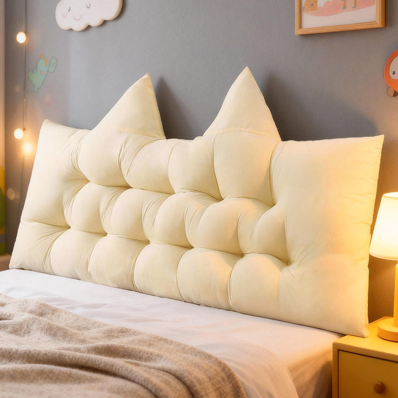 少女心宿舍床上防撞靠枕浅黄卧室双人床靠背沙发飘窗靠垫免洗绑带,居家布艺,床头靠垫,淘宝优惠券,粉丝福利购,淘宝优惠卷