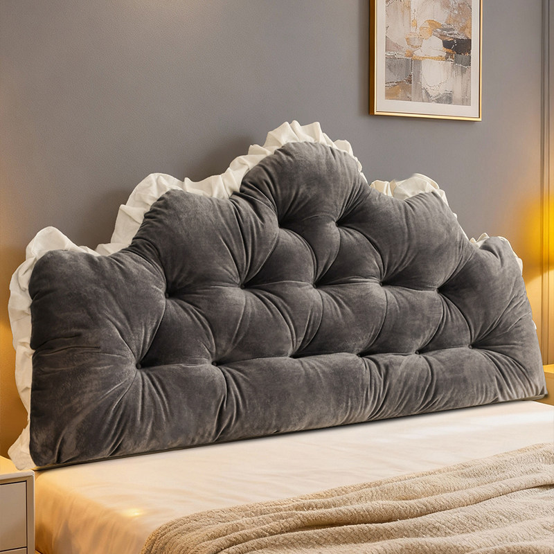 床头靠背软包大靠背卧室床上靠垫深灰毛绒榻榻米靠枕宿舍防撞神器,居家布艺,床头靠垫,淘宝优惠券,粉丝福利购,淘宝优惠卷