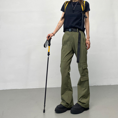 女士军绿防水速干显瘦工装裤