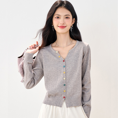 v领针织衫2025新款秋冬短款毛衣