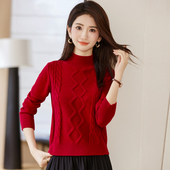 毛衣女2025冬新款 加厚小个子内搭打底衫 修身 半高领套头短款 针织衫