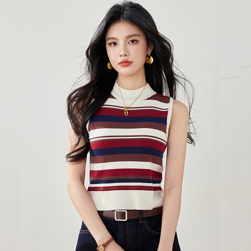 半高领短款无袖内搭背心打底衫女