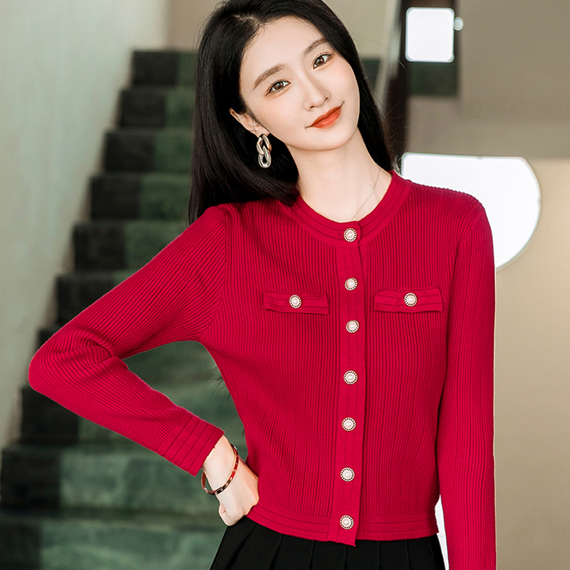 短款针织开衫外套女小个子毛衣
