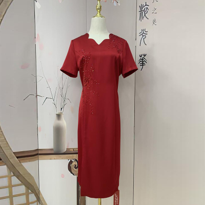 中年妈妈婚宴礼服连衣裙