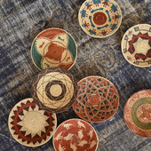 波西米亚北欧风手编杂物盘 民族手工艺特色现代装 饰墙饰挂摆件盘