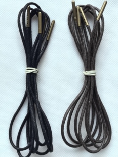 轻奢油蜡铜头黑色2.5圆绳鞋带男女款马丁靴工装皮鞋咖啡色鞋绳子