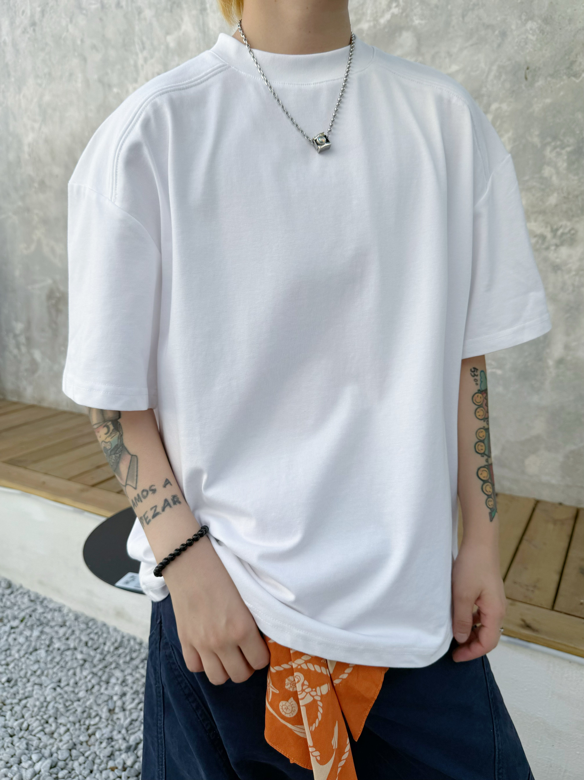 coolfish冻鱼集市 夏季简约纯色索罗娜凉感小领口短袖T恤宽松休闲