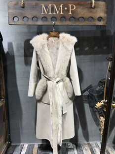 两面穿羊毛呢大衣可脱卸狐狸毛内胆派克服长款双面羊绒皮草外套女