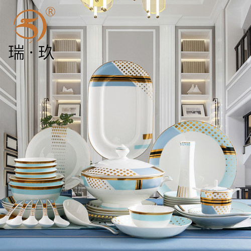 现代轻奢风骨瓷餐具礼盒 乔迁搬家送礼良品