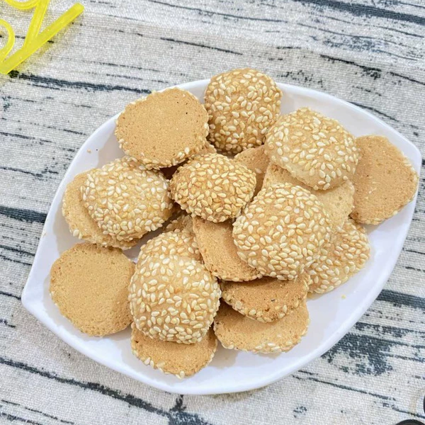 金钱饼芝麻饼干传统糕点点心零食老式果子酥脆香甜500克包邮