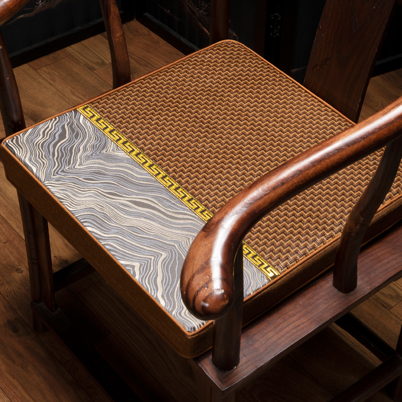 中式红木乳胶坐垫透气藤椅座垫防滑夏季冰凉垫子家用可水洗椅垫