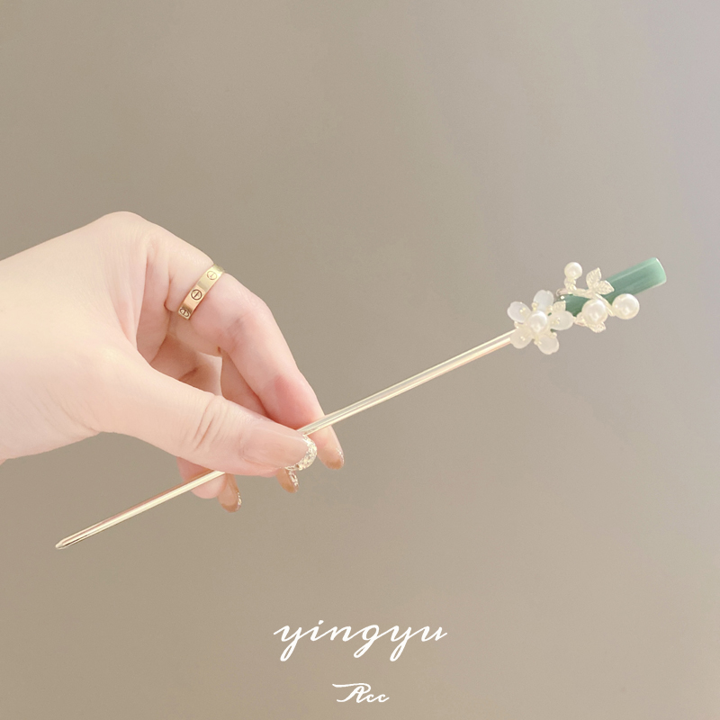 湖水碧波新中式綠色簪子