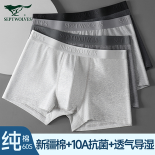 2025新款 纯棉男生短裤 四角裤 品牌透气平角裤 七匹狼男士 头男款 内裤