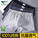 内裤 100全棉透气平角短裤 纯棉男式 头宽松男生款 四角裤 七匹狼男士