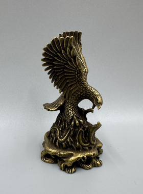 纯铜老鹰摆件家居客厅办公室桌面装饰品大鹏展翅雄鹰工艺品