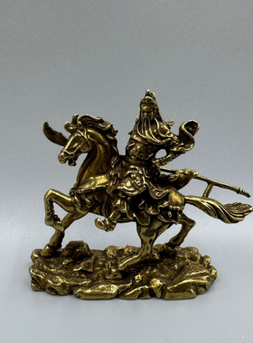 黄铜关公摆件招财风水武财神家居供奉客厅办公室装饰摆件开业礼品